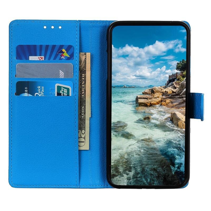 Litchi PU bőr pénztárca tok Nokia G10/G20-hoz - kék