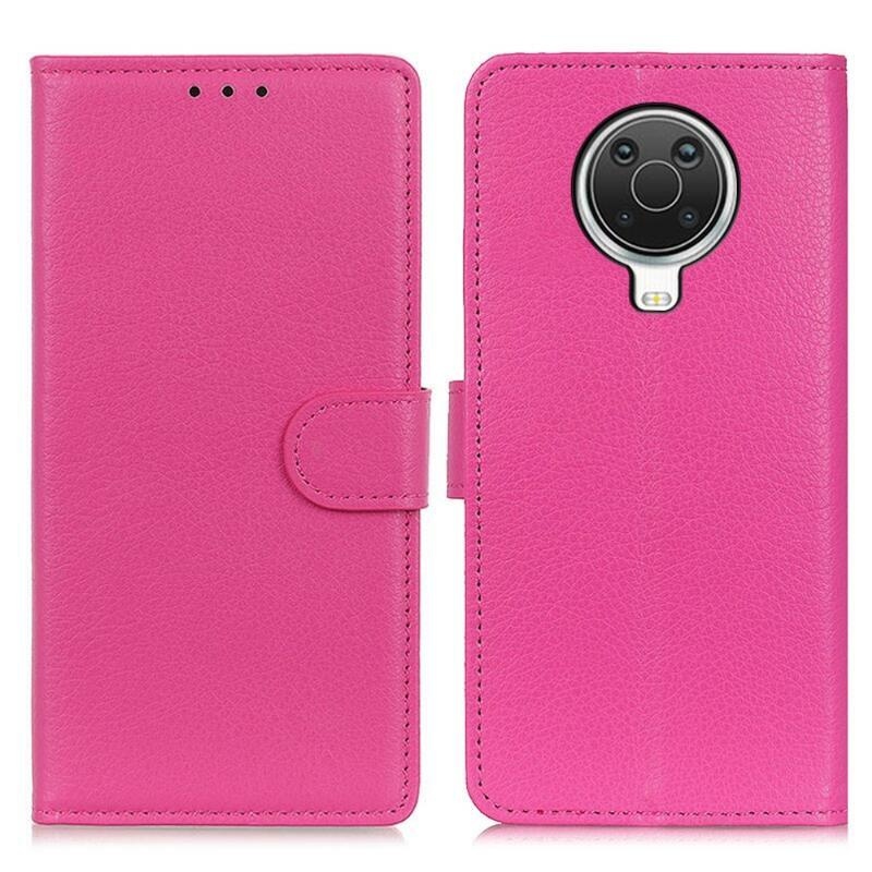 Litchi PU bőr pénztárca tok Nokia G10/G20 - rózsaszínű