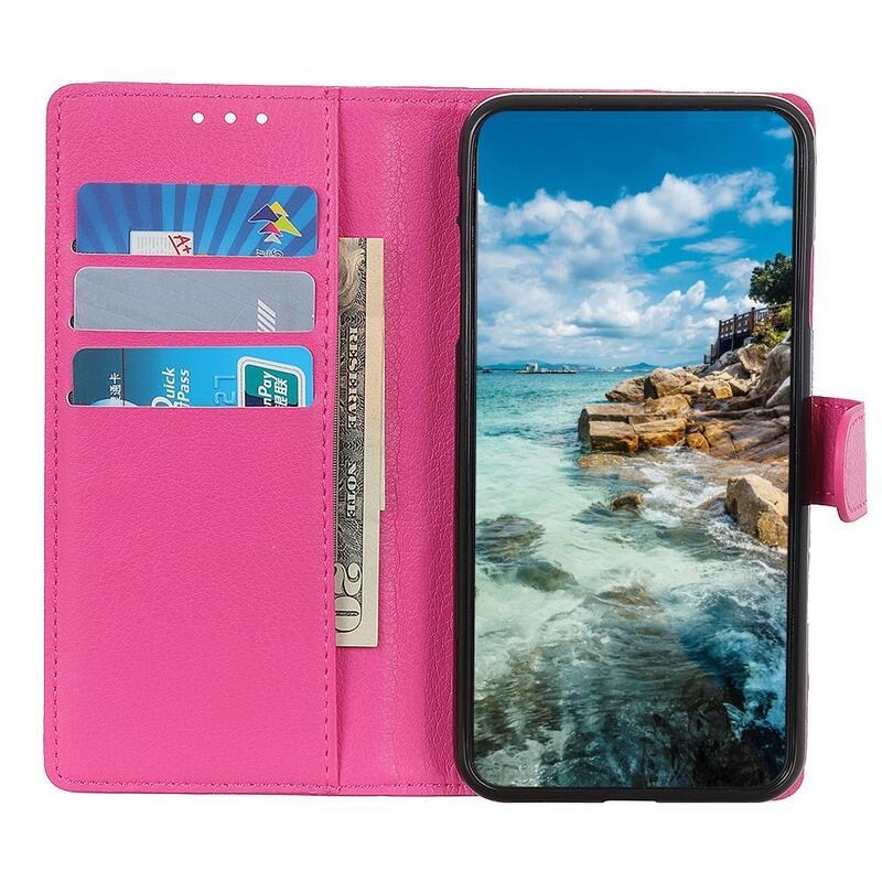Litchi PU bőr pénztárca tok Nokia G10/G20 - rózsaszínű