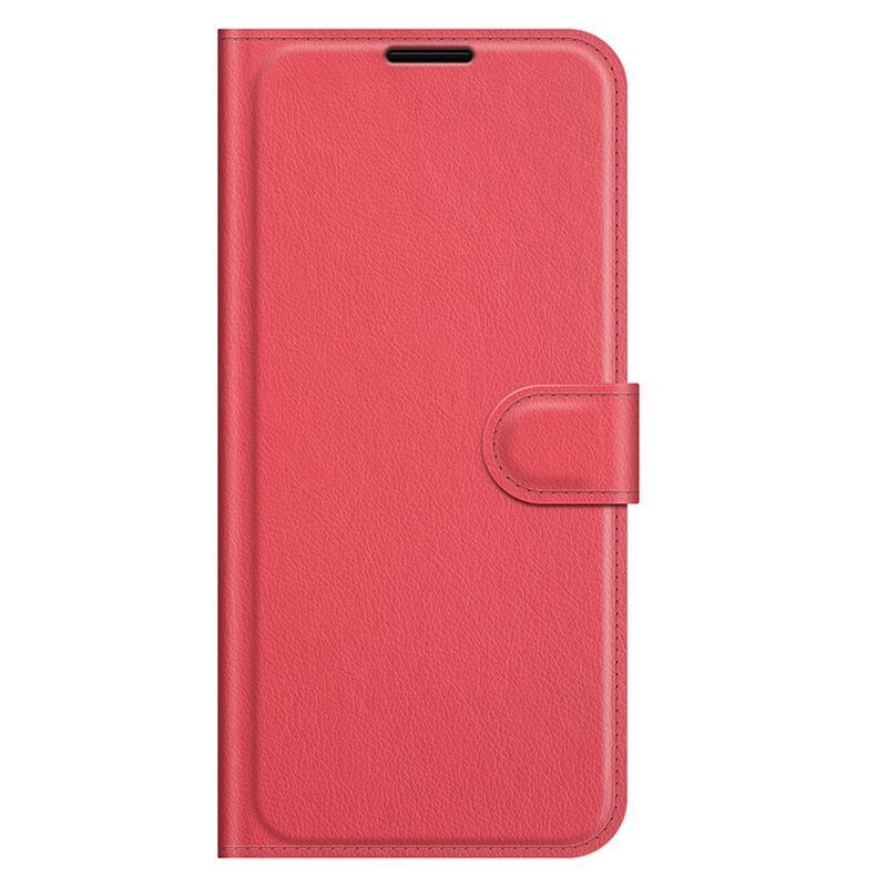Litchi PU bőr pénztárca tok Samsung Galaxy A03s (166.6 x 75.9 x 9.1mm) - piros