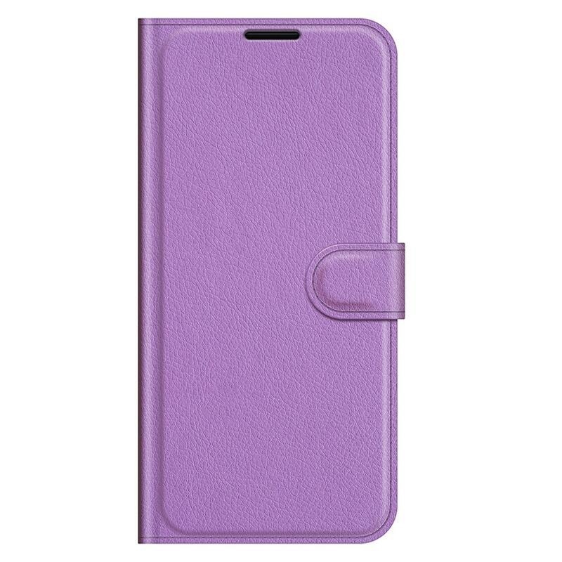 Litchi PU bőr pénztárca tok Samsung Galaxy A03s (166.6 x 75.9 x 9.1mm) - lila