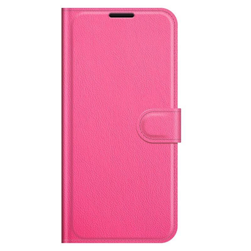 Litchi PU bőr pénztárca tok Samsung Galaxy A03s (166.6 x 75.9 x 9.1mm) - rózsaszínű