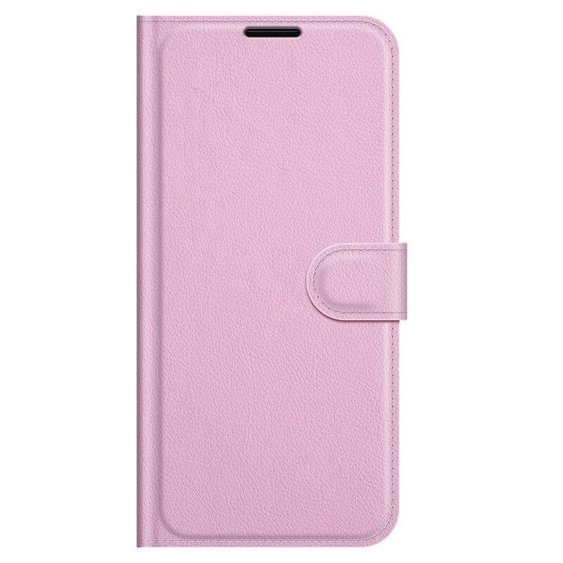Litchi PU bőr pénztárca tok Samsung Galaxy A03s (166.6 x 75.9 x 9.1mm) - rózsaszínű