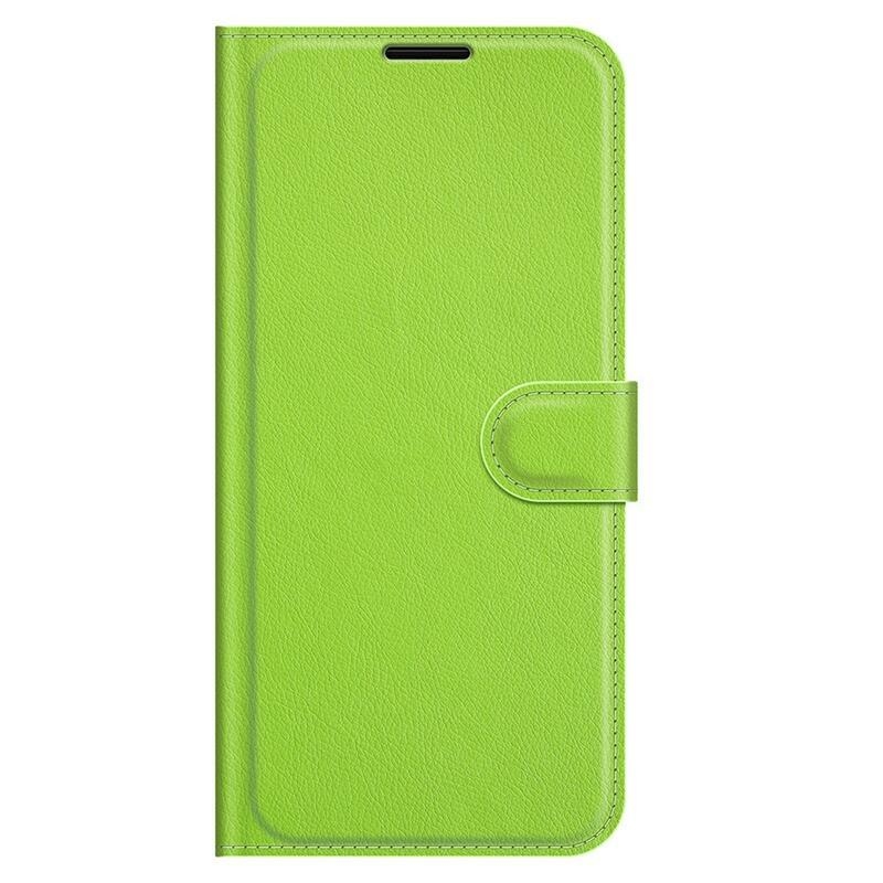Litchi PU bőr pénztárca tok Samsung Galaxy A03s (166.6 x 75.9 x 9.1mm) - zöld