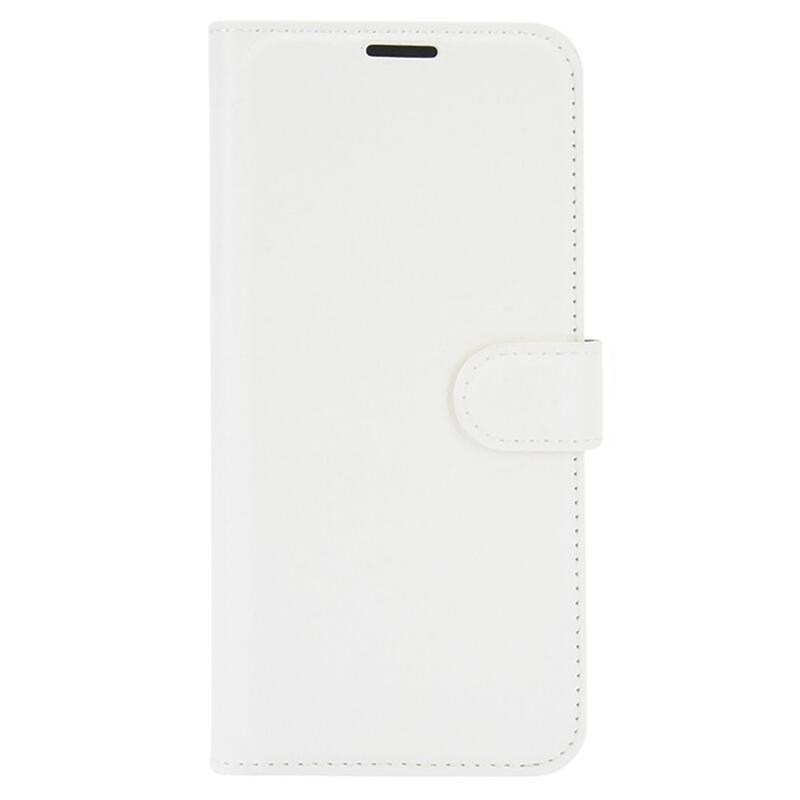Litchi PU bőr pénztárca tok Samsung Galaxy S21 mobiltelefonhoz - fehér