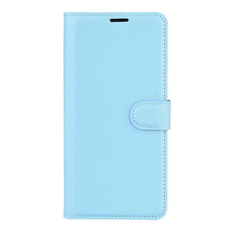 Litchi PU bőr pénztárca tok mobiltelefonhoz Samsung Galaxy S21 - kék