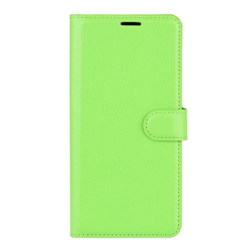 Litchi PU bőr pénztárca tok Samsung Galaxy S21 mobiltelefonhoz - zöld