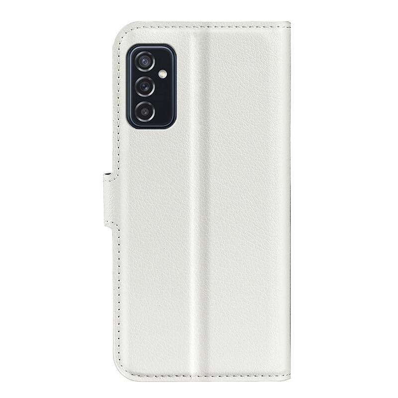 Litchi PU bőr pénztárca tok Samsung Galaxy M52 5G - fehér