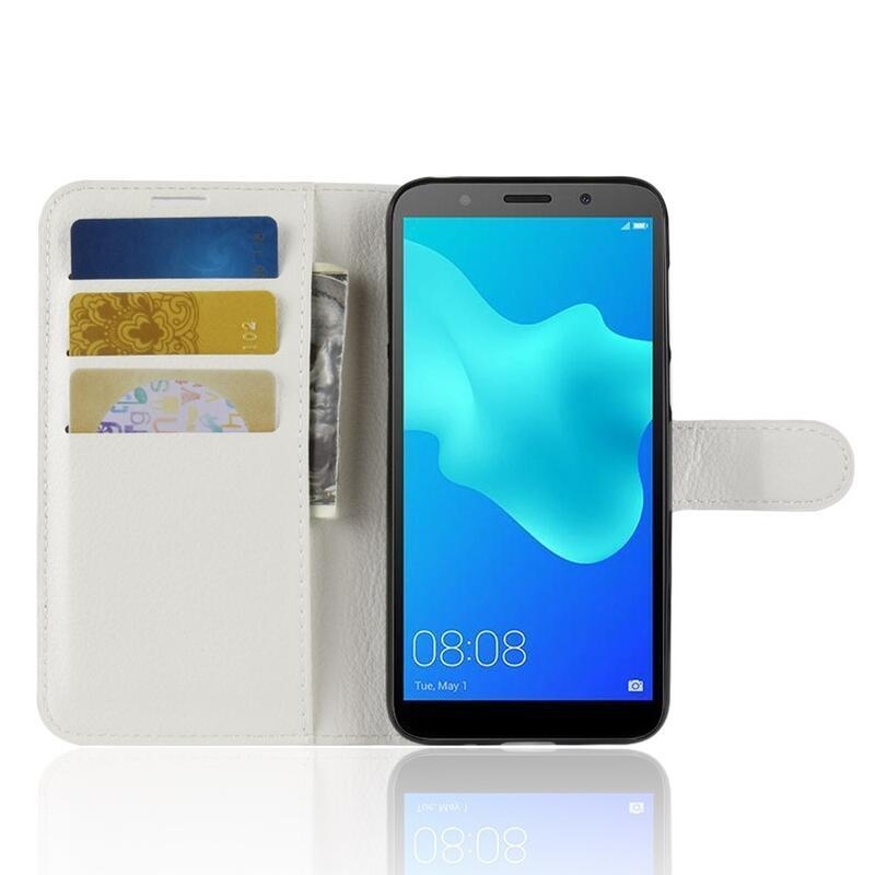 Litchi PU bőr tok Huawei Y5 (2018) - fehér