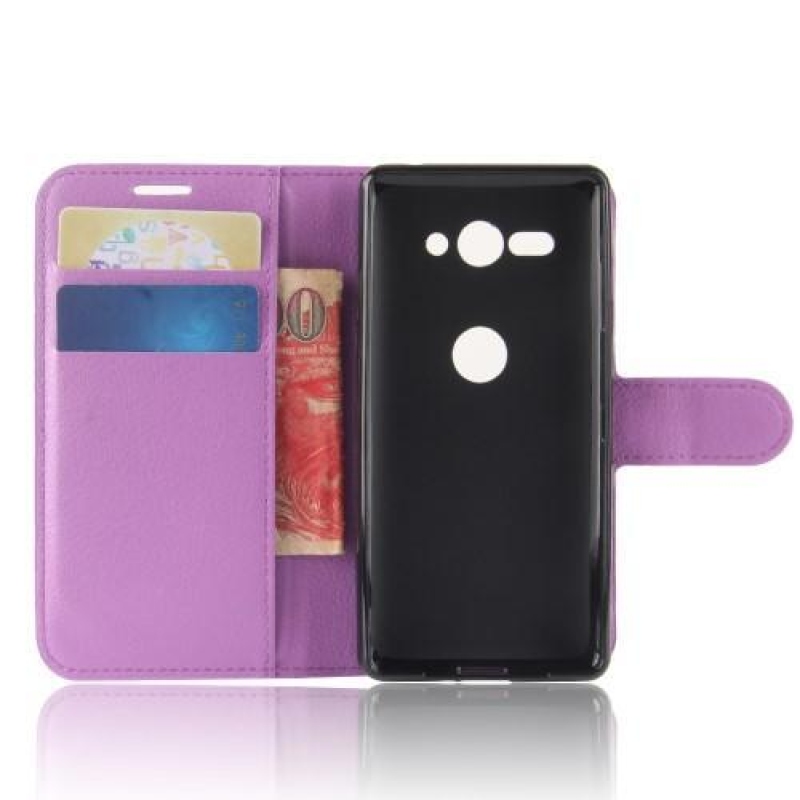 Litchi PU bőr tok a Sony Xperia XZ2 Compact készülékhez - lila
