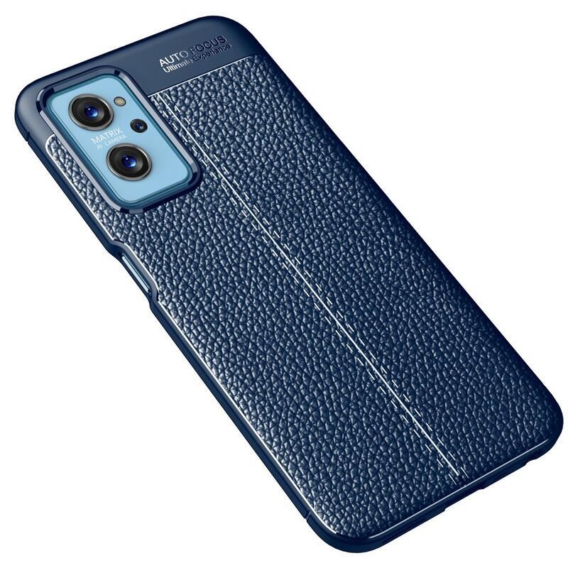 Litchi texturált tartós zselés tok a Realme 9i készülékhez - kék