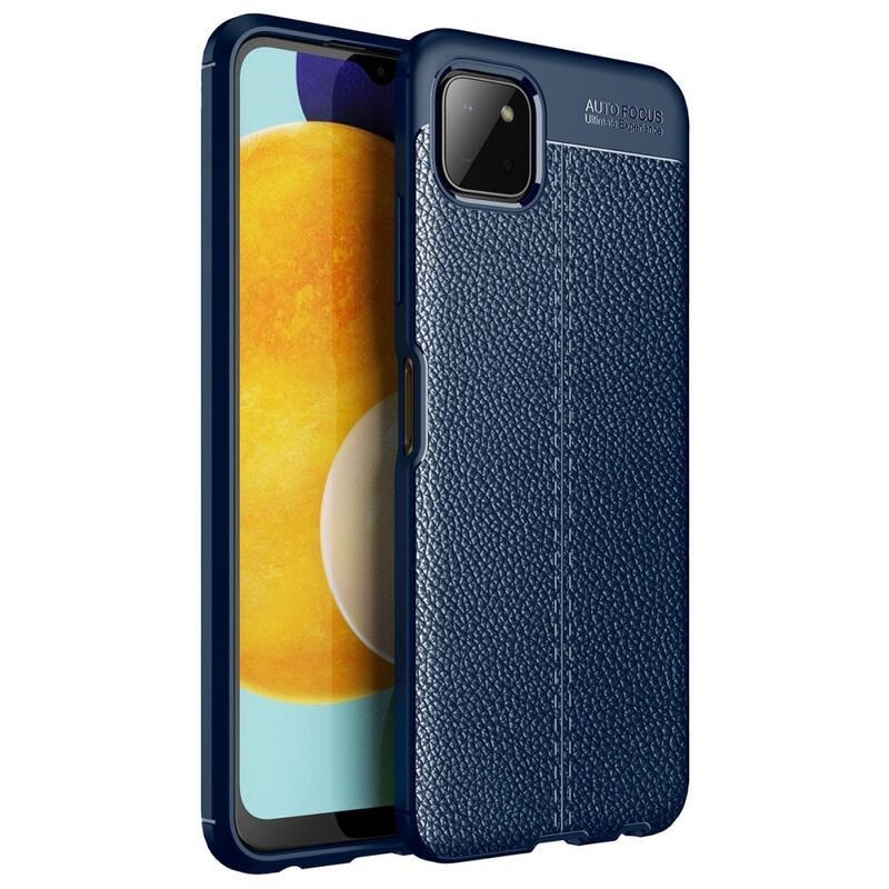 Litchi texturált tartós zselés tok Samsung Galaxy A22 5G - kék