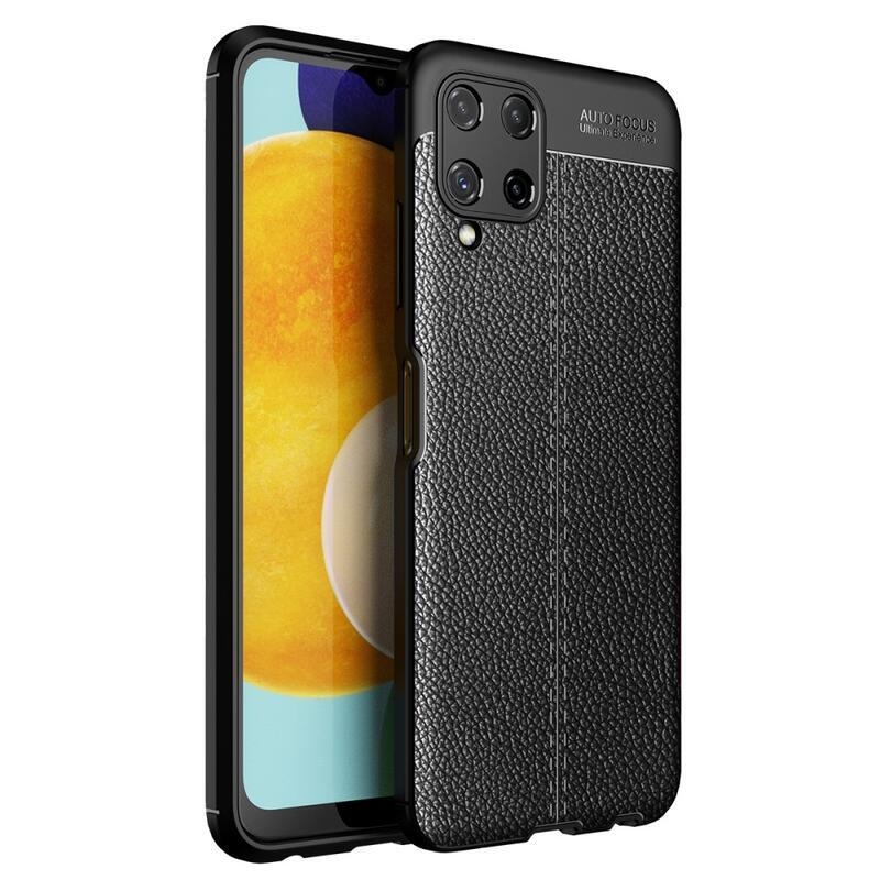 Litchi texturált tartós tok Samsung Galaxy A22 4G - fekete