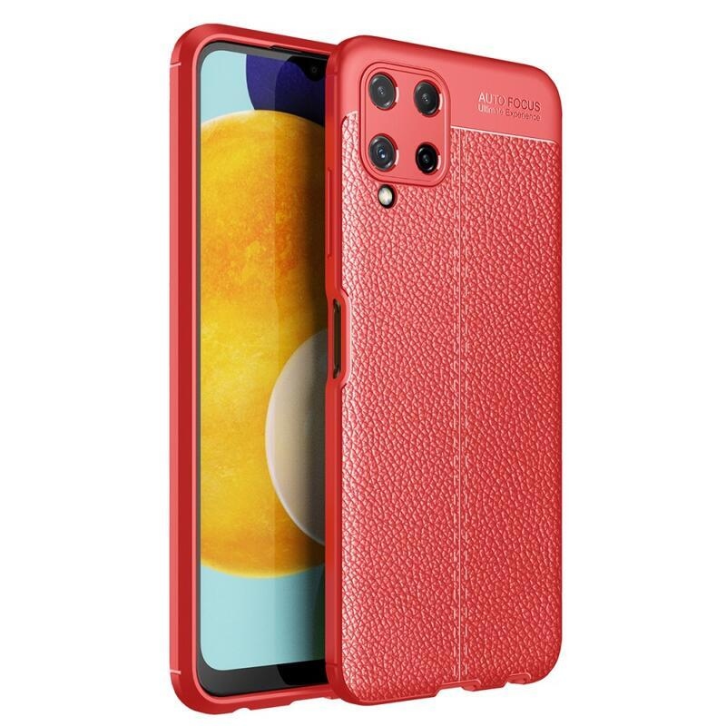 Litchi texturált tartós tok Samsung Galaxy A22 4G - piros