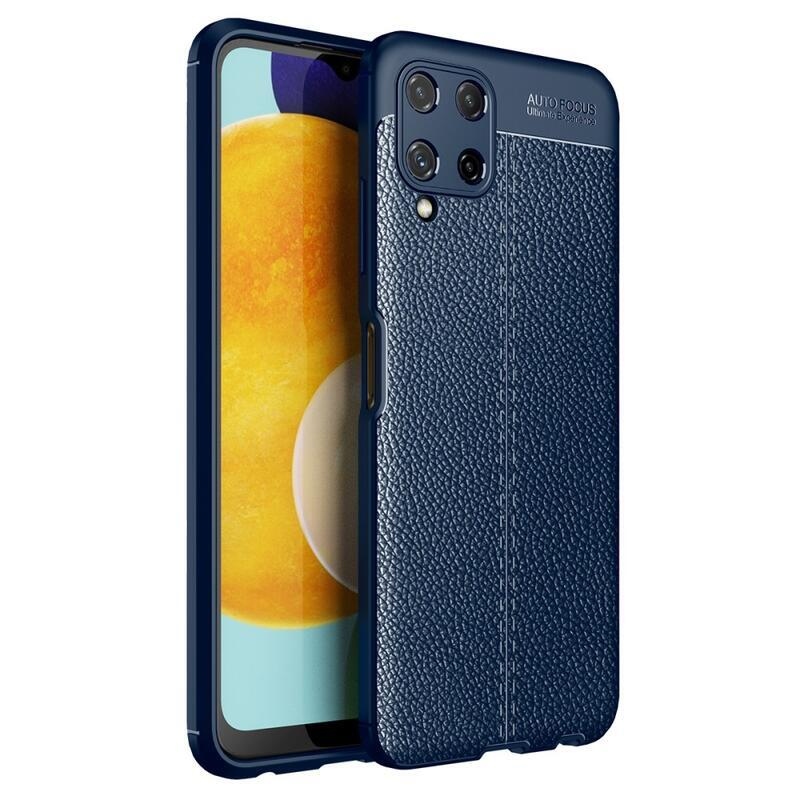 Litchi texturált tartós tok Samsung Galaxy A22 4G - kék