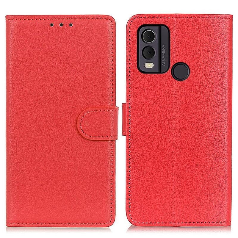 Litchie könyvtáska Nokia C22 készülékhez - piros