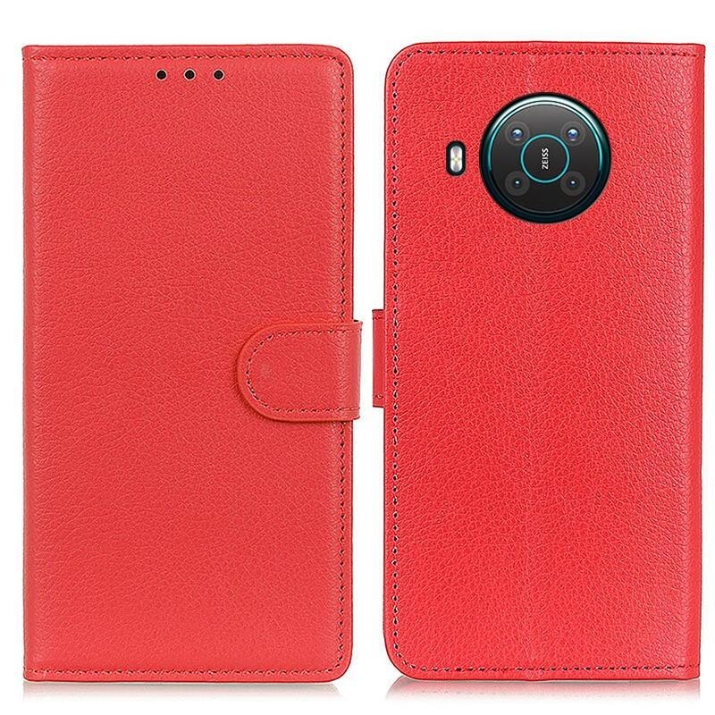 Litchie könyvtáska Nokia X10/X20 készülékhez - piros