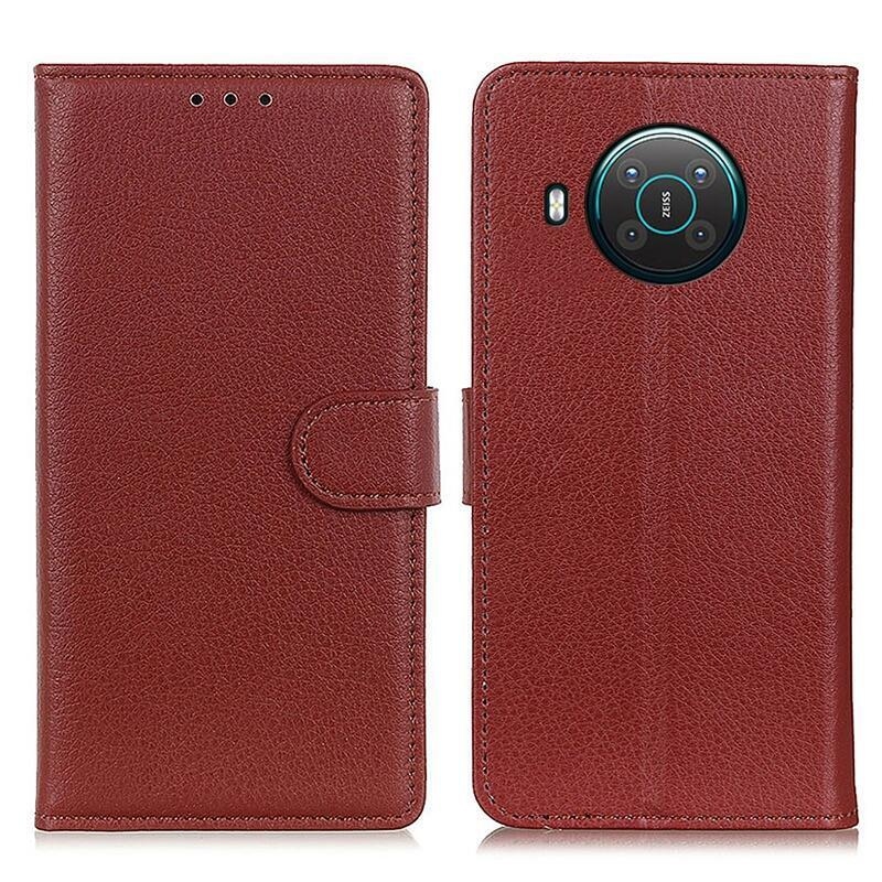 Litchie könyvtáska Nokia X10/X20 készülékhez - barna