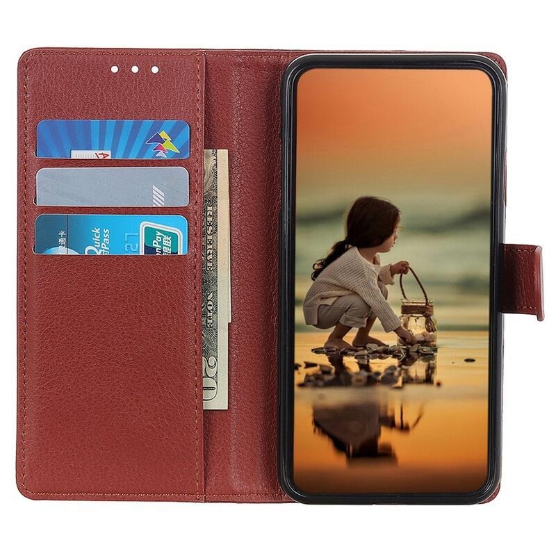 Litchie könyv tok Samsung Galaxy Xcover 6 Pro készülékhez - barna