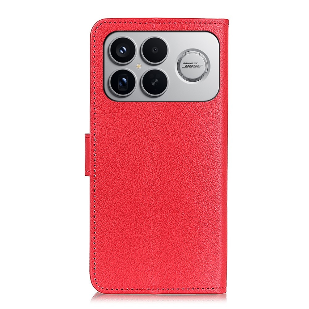 Litchie könyv tok a Xiaomi Poco F8 Ultra 5G-hez - piros