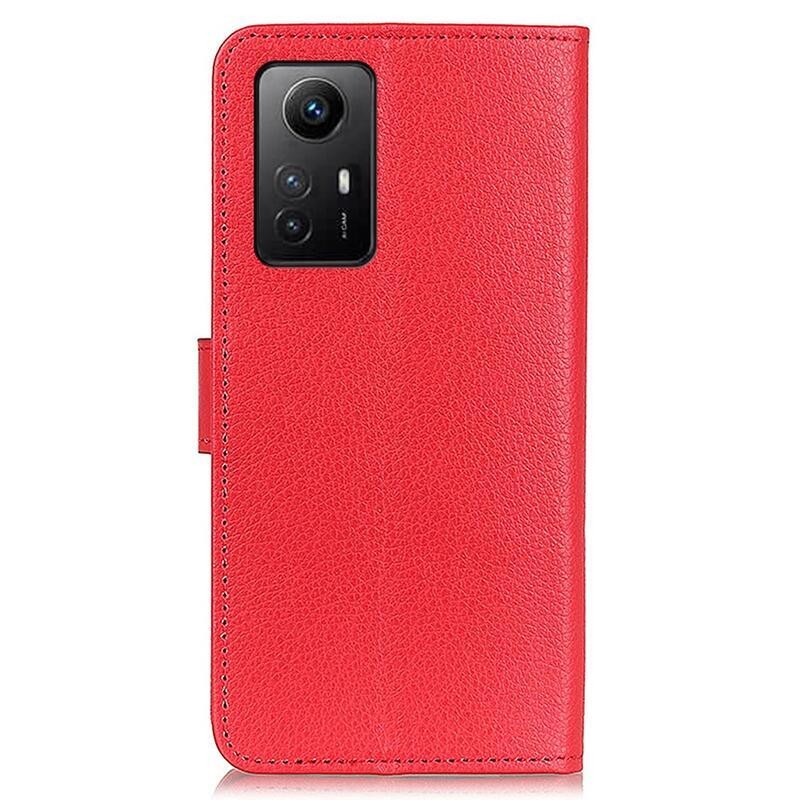 Litchie könyv tok Xiaomi Redmi Note 12S-hez - piros