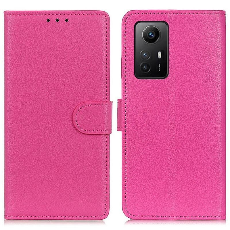 Litchie könyv tok Xiaomi Redmi Note 12S-hez - rózsaszínű