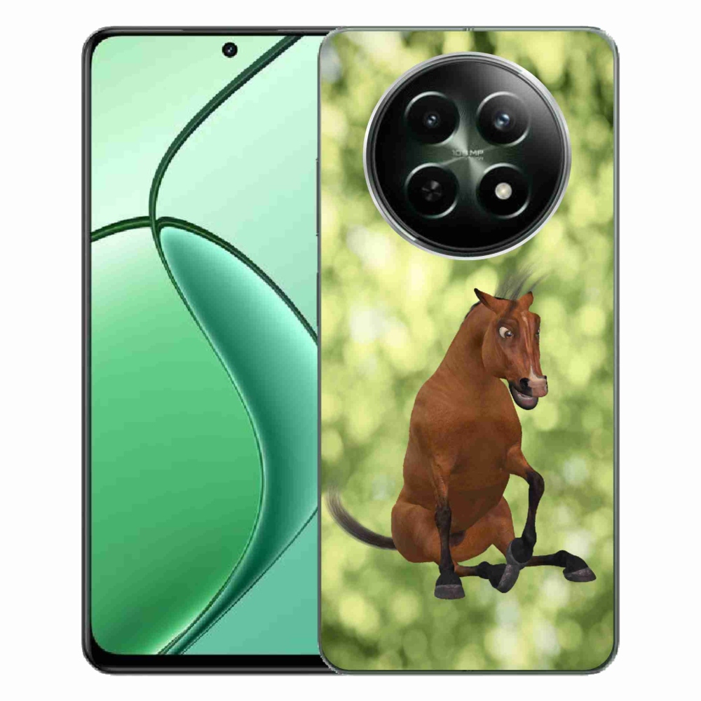 Zselés borító mmCase a Realme 12 5G/12x 5G - barna rajzfilm ló 1