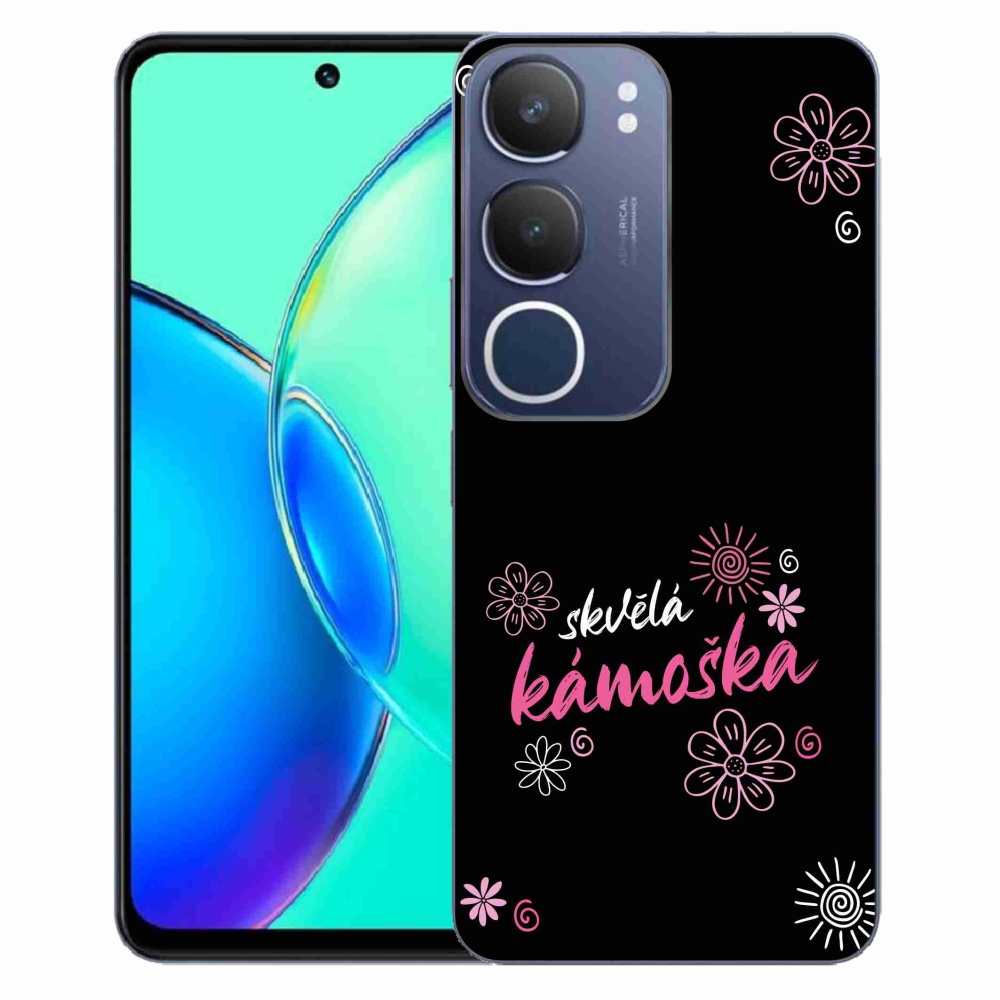 Gél borító mmCase a Vivo Y19s - nagyszerű haver fekete háttérrel