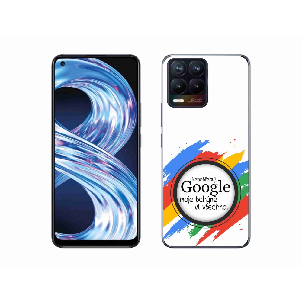 Gél borító mmCase a Realme 8 4G - anyós tudja, hogy minden fehér háttérrel