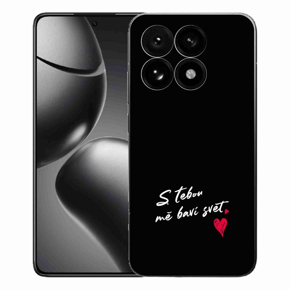 Gél borító mmCase a Xiaomi 15T-hez - szerelmes szöveg 1 fekete háttér