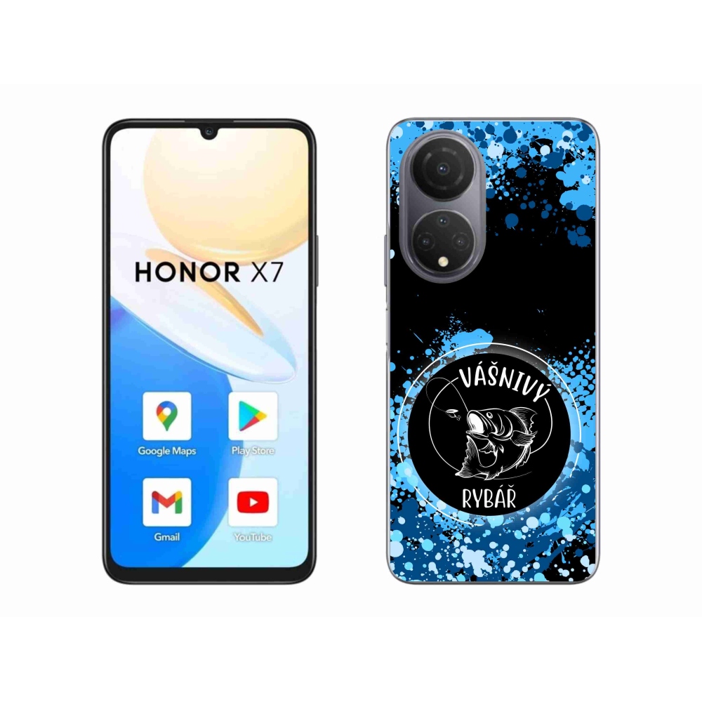 Gél borító mmCase a Honor X7 számára - szenvedélyes halász fekete háttérrel