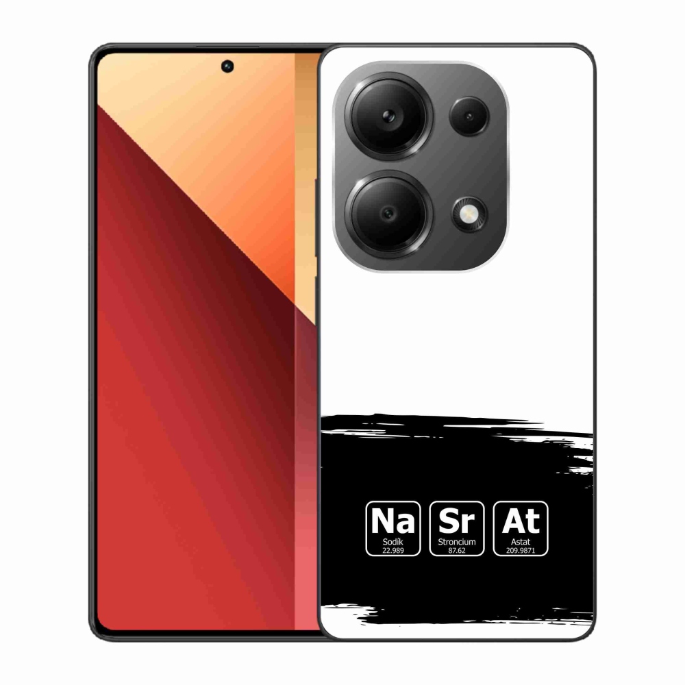 Gél borítás mmCase a Xiaomi Redmi Note 13 Pro 4G/Poco M6 Pro számára - kémiai elemek fekete és fehér háttérrel