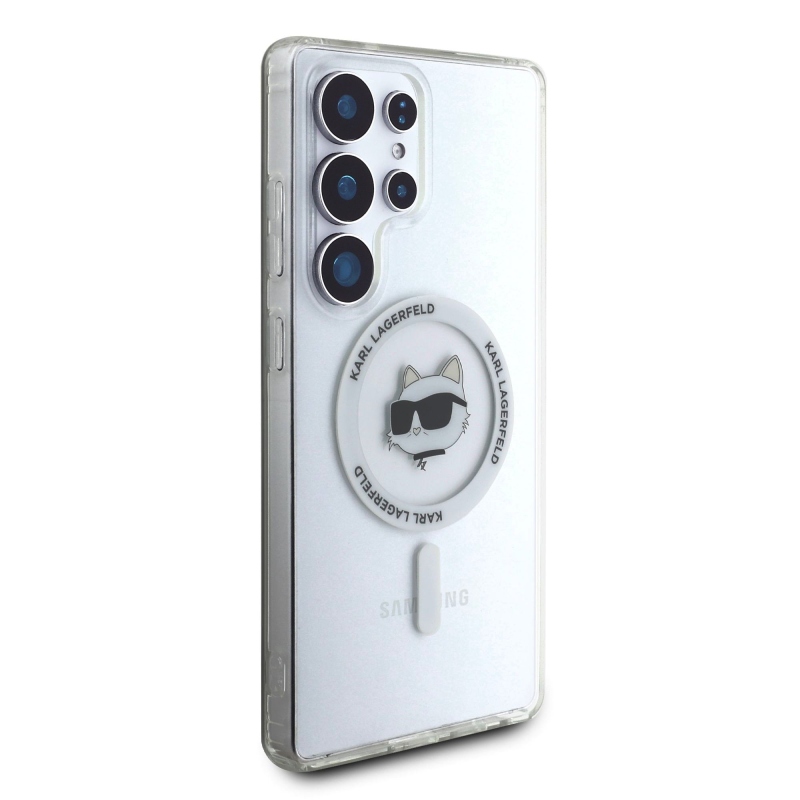 Karl Lagerfeld IML Choupette Head MagSafe hátlap a Samsung Galaxy S25 Ultra átlátszó készülékre