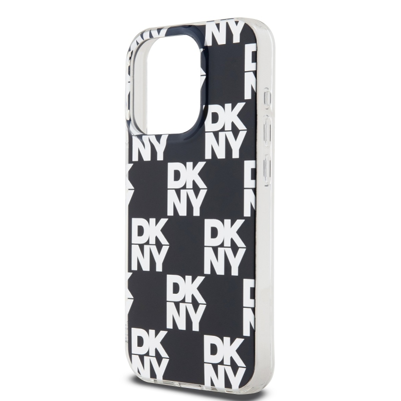 DKNY PC/TPU kockás mintás hátsó borító iPhone 14 Pro Max készülékhez Fekete