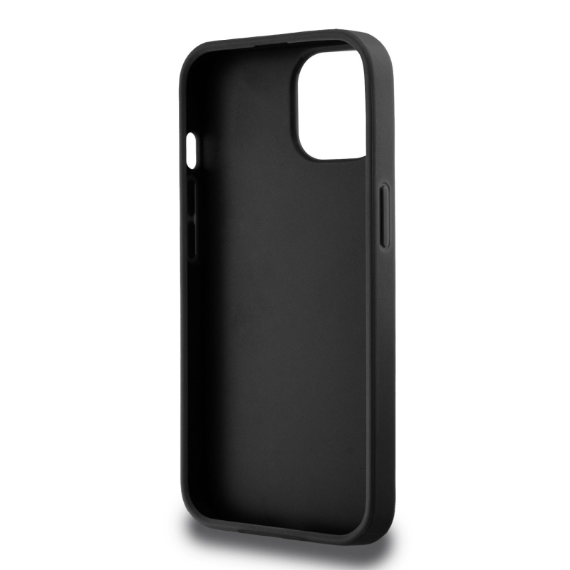 DKNY PU bőrből készült kockás mintás és csíkos hátlapi borító iPhone 12/12 Pro fekete színhez