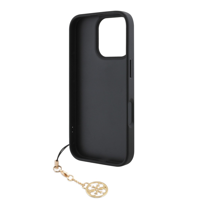 Guess 4G Charm hátlap iPhone 16 Pro Max készülékhez Tone on Tone szürke