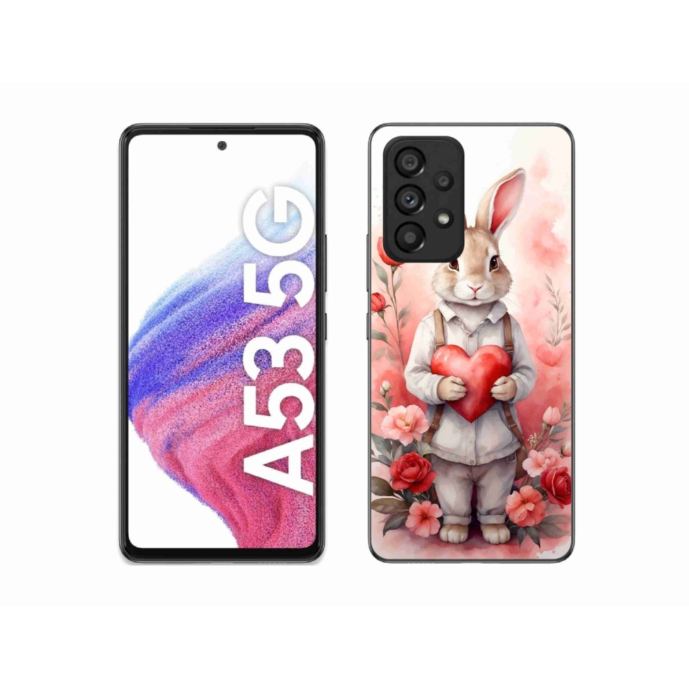 Gél borítás mmCase Samsung Galaxy A53 5G - nyúl szívvel