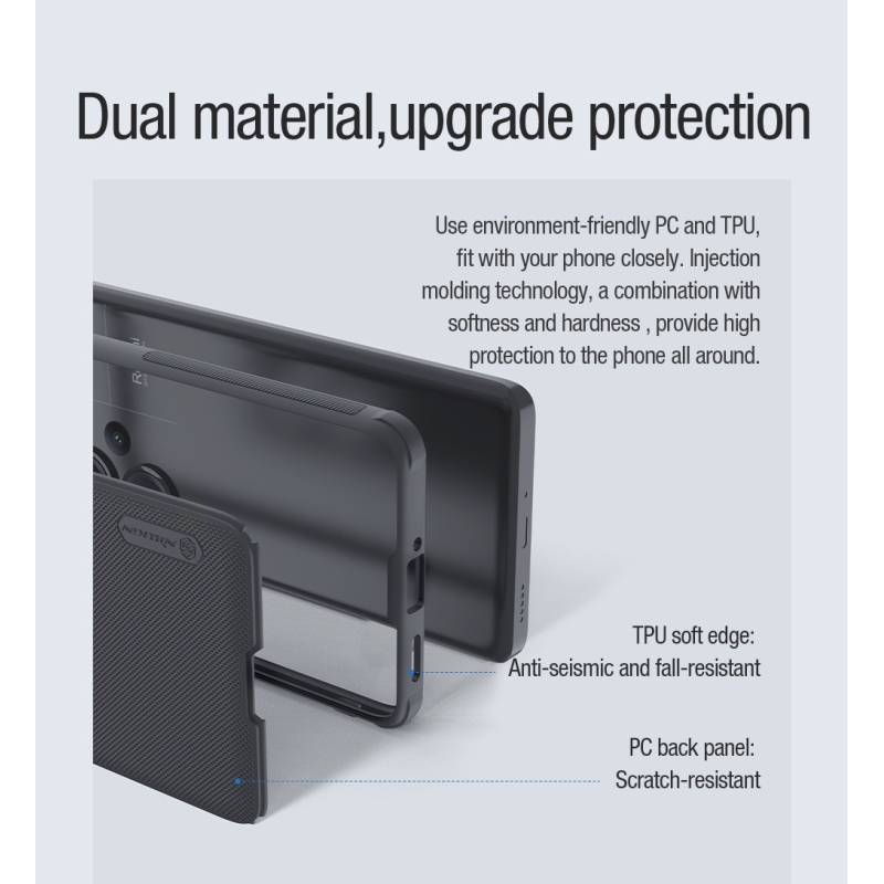 Nillkin Super Frosted PRO mágneses hátlap Xiaomi Redmi Note 13 Pro+ 5G Fekete fekete