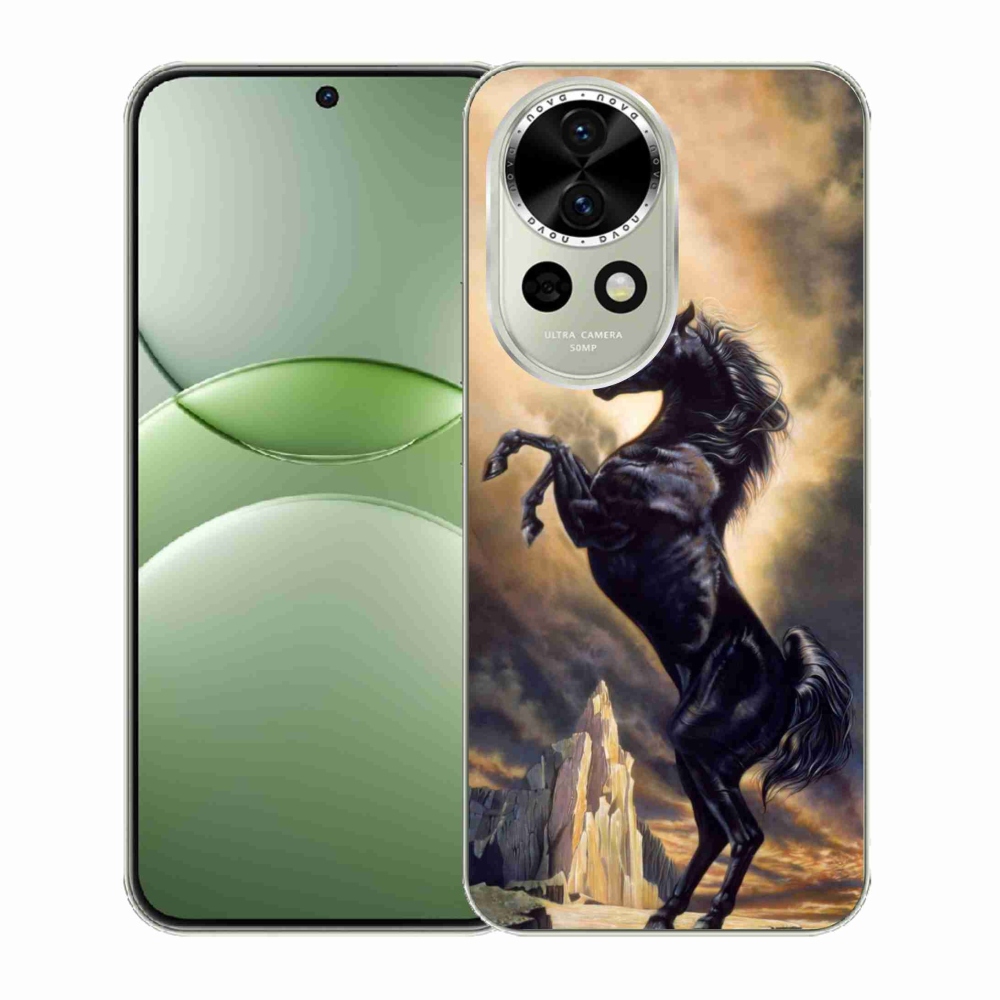Gél borítás mmCase a Huawei Nova 13 5G - fekete rajzfilm ló