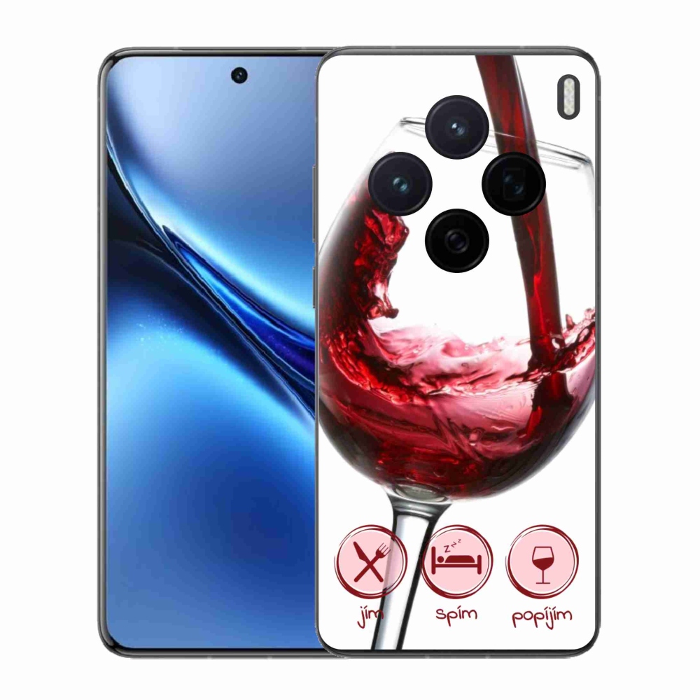 Zselés borítás mmCase a Vivo X200 5G-hez - borospohár piros