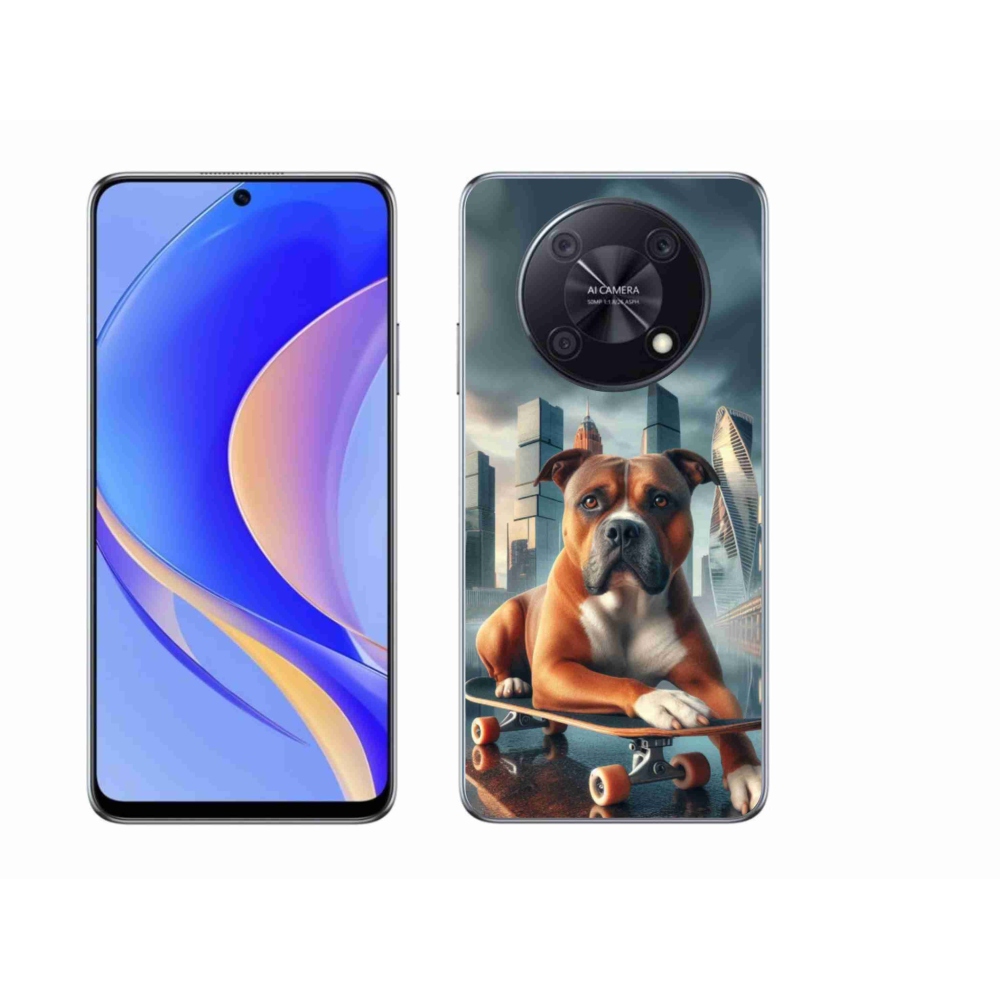 Gél borítás mmCase a Huawei Nova Y90-hez - kutya gördeszkán
