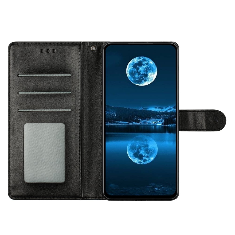 Vérrögök könyv tok Samsung Galaxy S25-hez - fekete