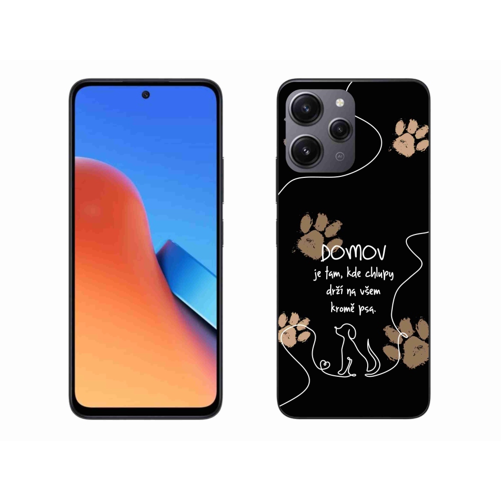 Gél borítás mmCase a Xiaomi Redmi 12-hez - kutya motívum fekete háttérrel