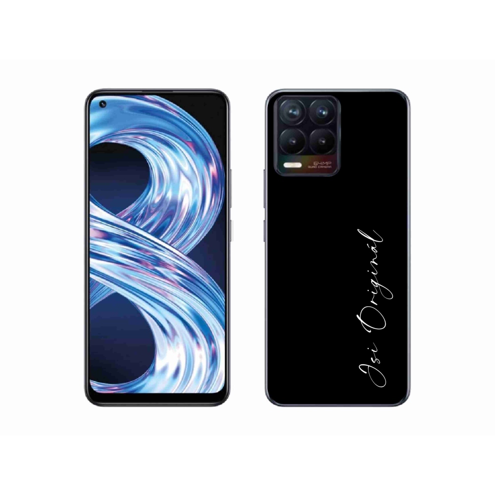 Gél borító mmCase a Realme 8 4G - te vagy az eredeti fekete háttérrel