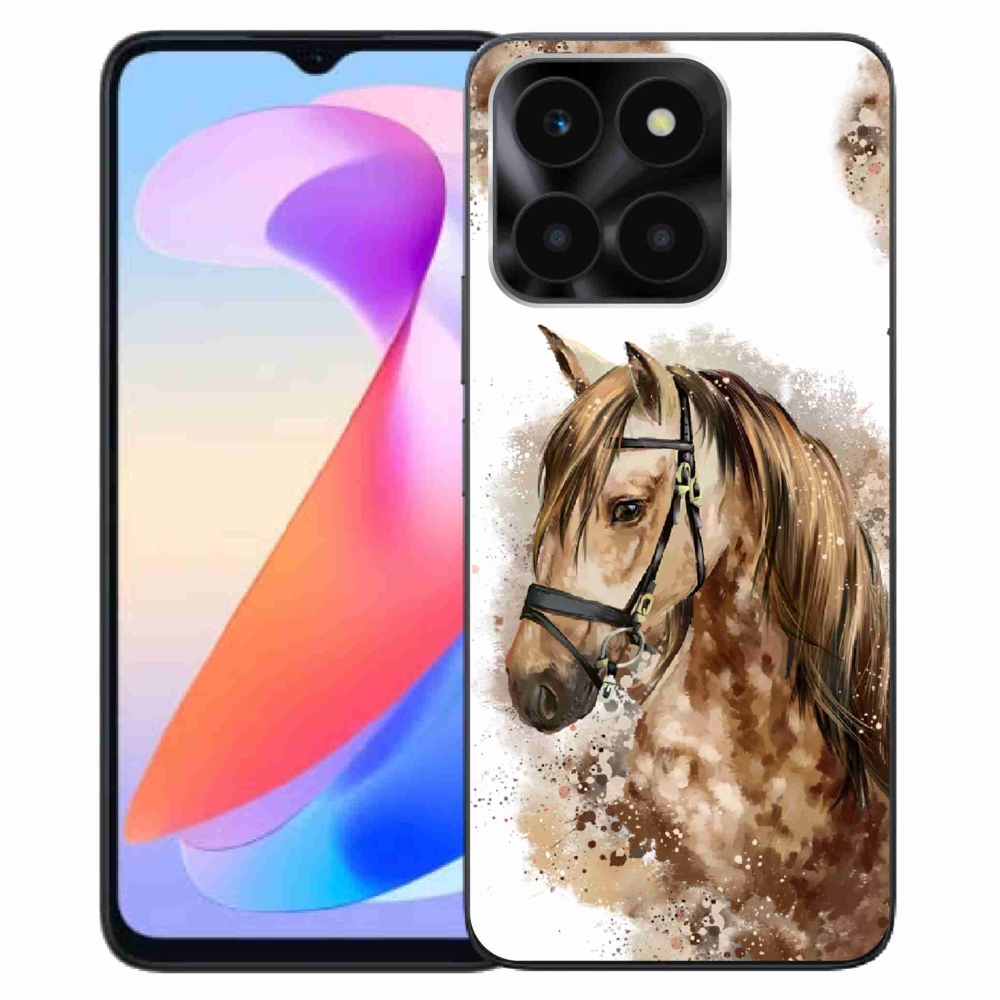 Zselés borítás mmCase a Honor X6a számára - barna rajzfilm ló