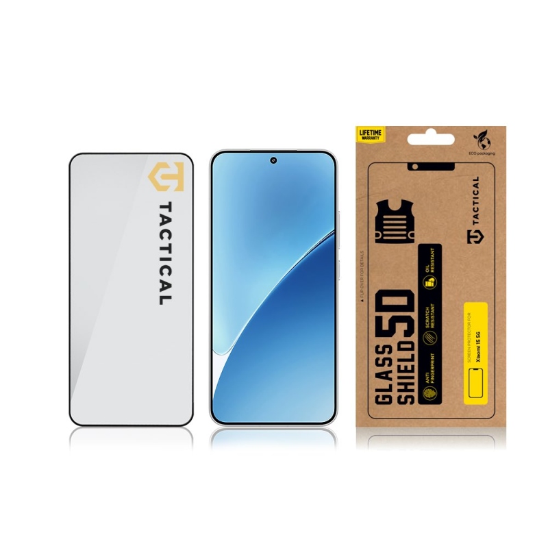 Taktikai üvegpajzs 5D üveg a Xiaomi 15 5G Fekete számára