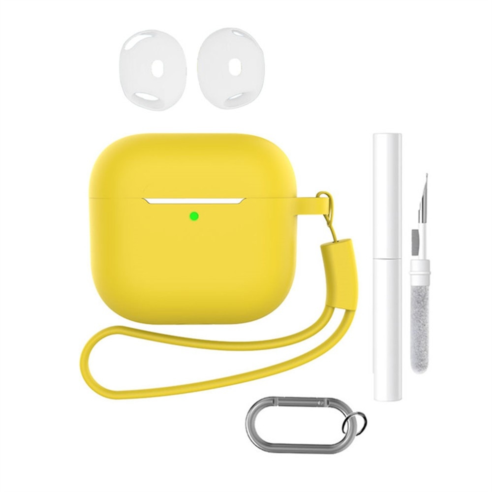 Apple AirPods 4 szilikon tok tisztító készlettel - sárga