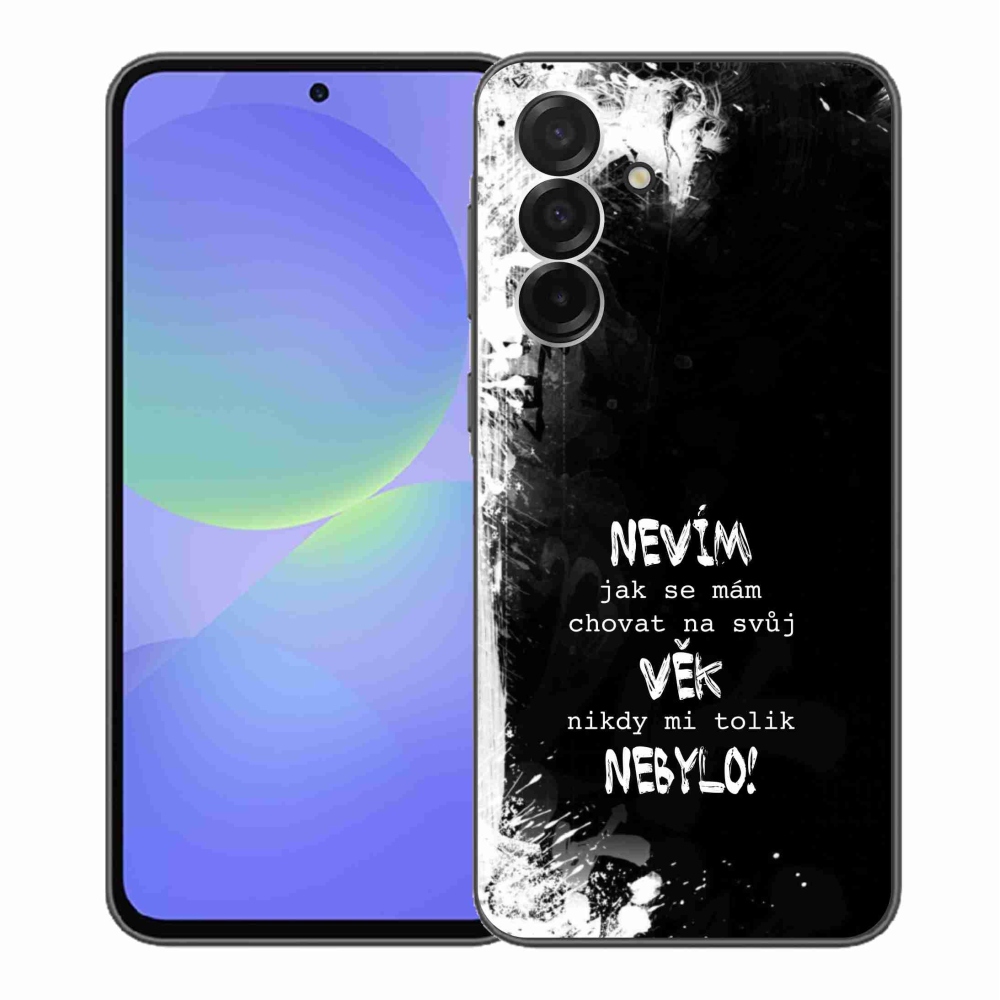 Gél borító mmCase Samsung Galaxy A36 5G - vicces szöveg 14 fekete háttér