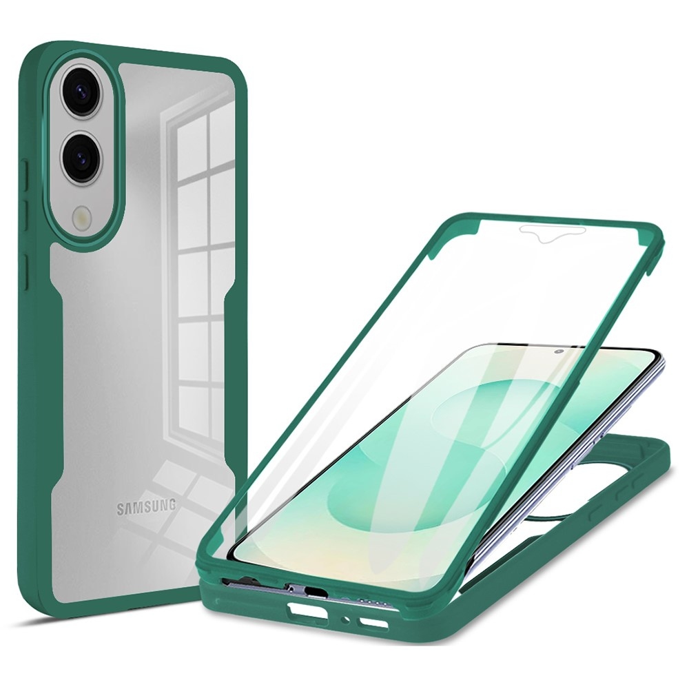 Akril zselés tok keretben képernyővédővel Samsung Galaxy S25 Edge készülékre - zöld