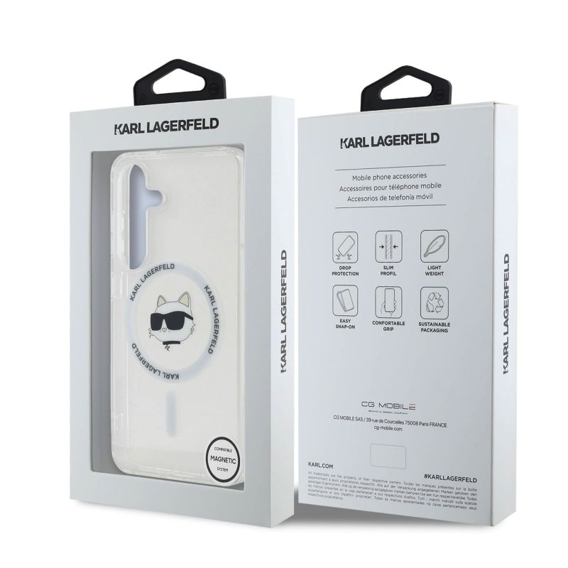 Karl Lagerfeld IML Choupette Head MagSafe hátlap Samsung Galaxy S25 átlátszóhoz